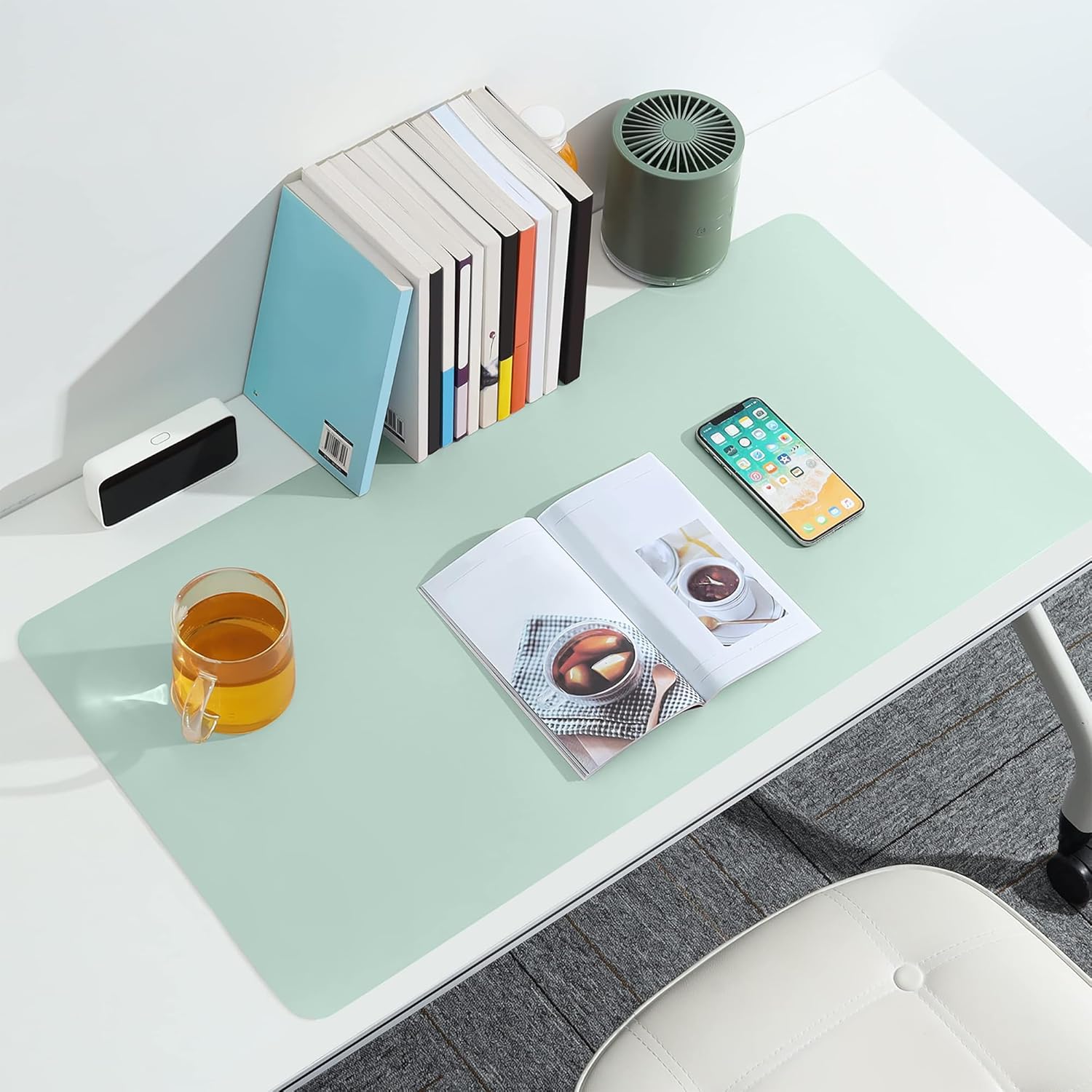 Thumbnail 4 de BUBM Desk Mat PU Leather Desk Blotter 120x60cm – waterproof office desk pad in green