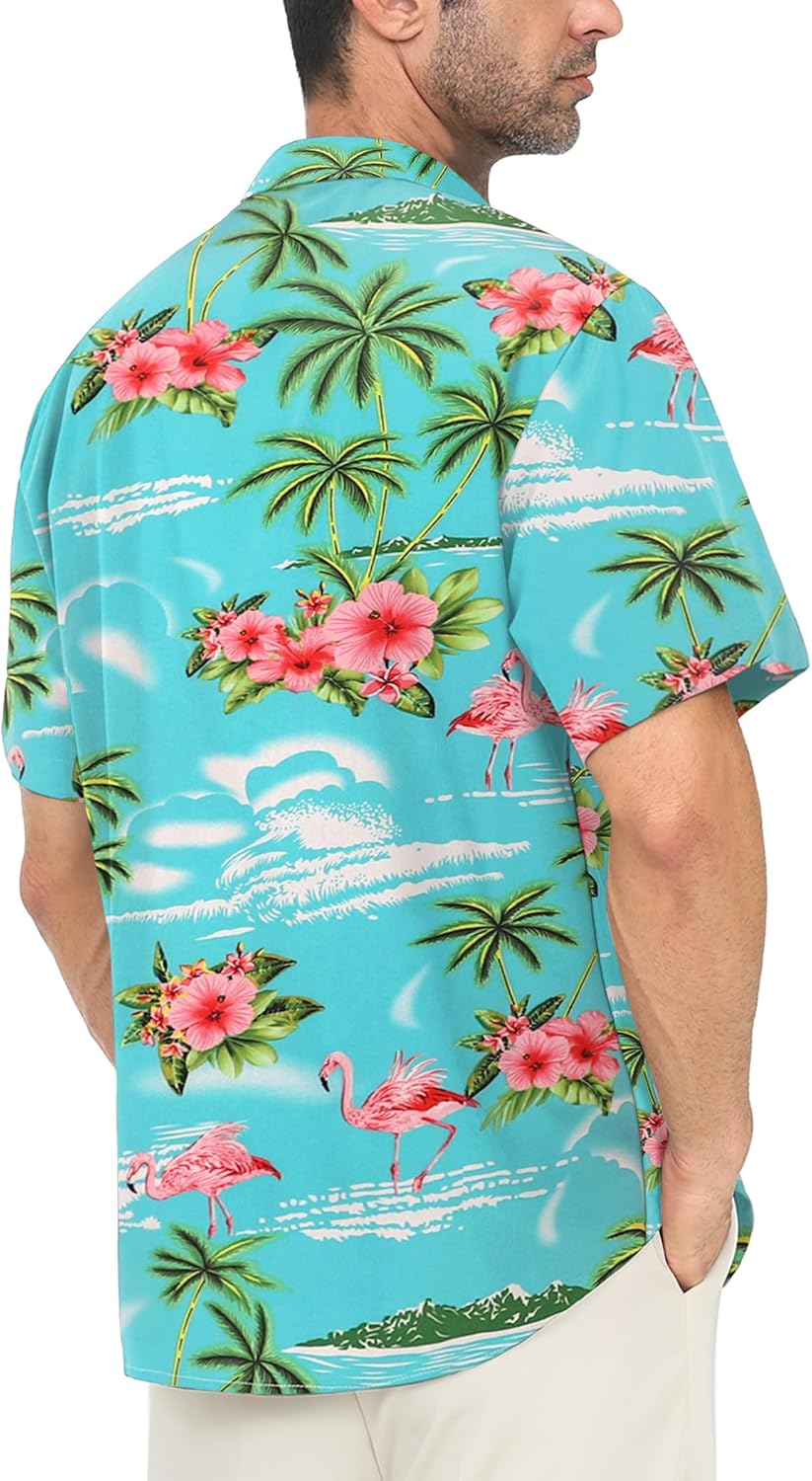 Detalle de Gavliuu Hawaiihemd Männer Blumen – Freizeit Strandlook mit Brusttasche, Regular Fit