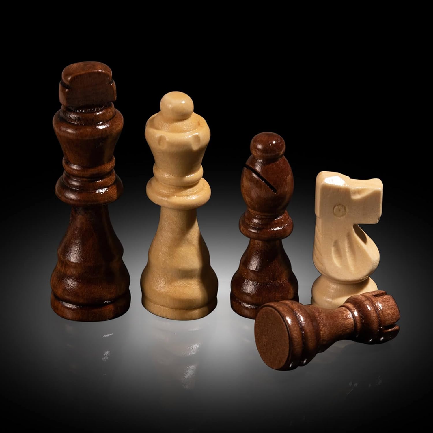 Thumbnail 2 de Chess Set Board Games for Adults: Handmade Walnut 15-Inch Folding Travel Chess with 2 Extra Queens