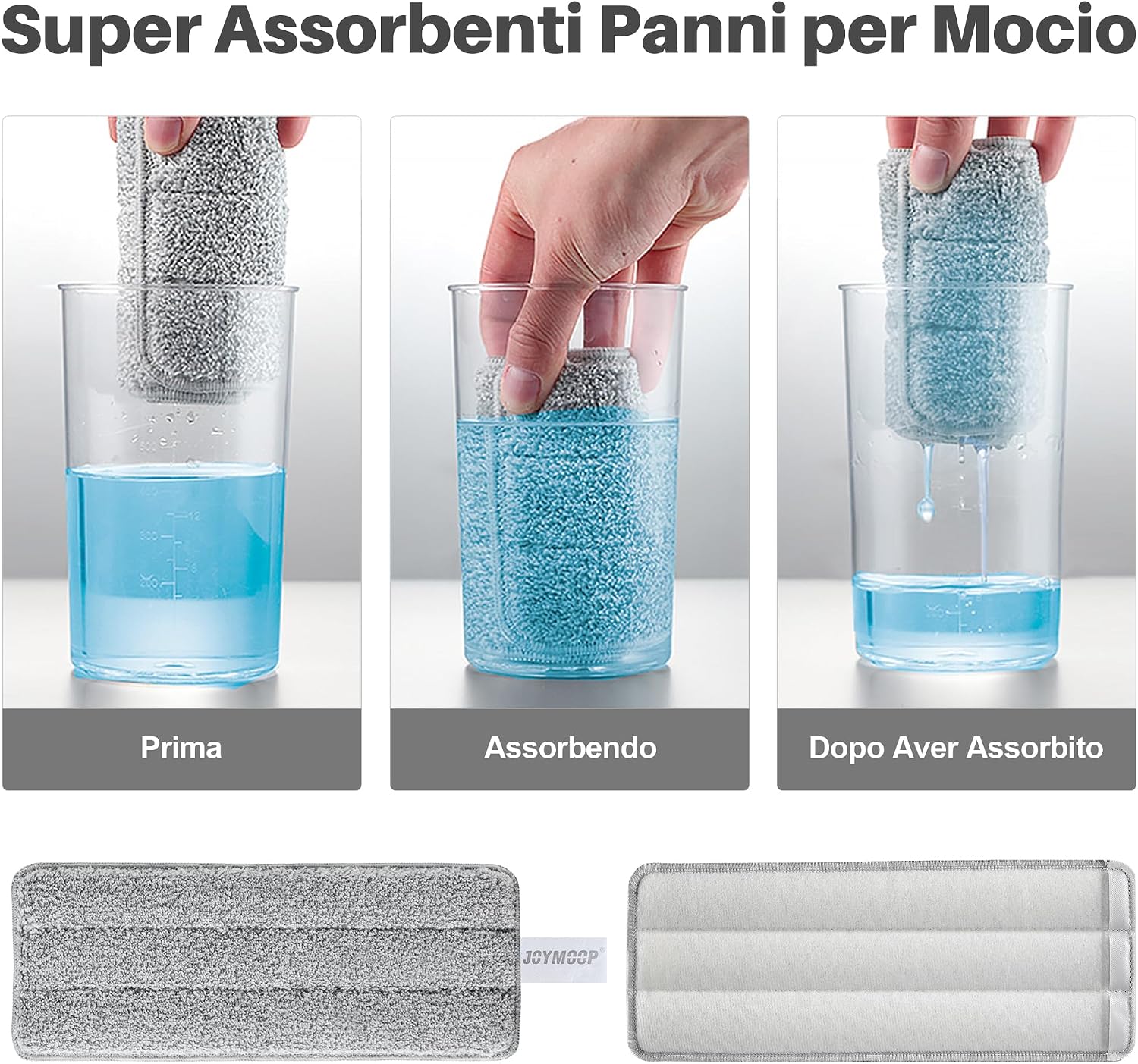 Thumbnail 4 de JOYMOOP mocio lavapavimenti con secchio e 3 panni microfibra lavabili – pulizia efficiente per ogni superficie