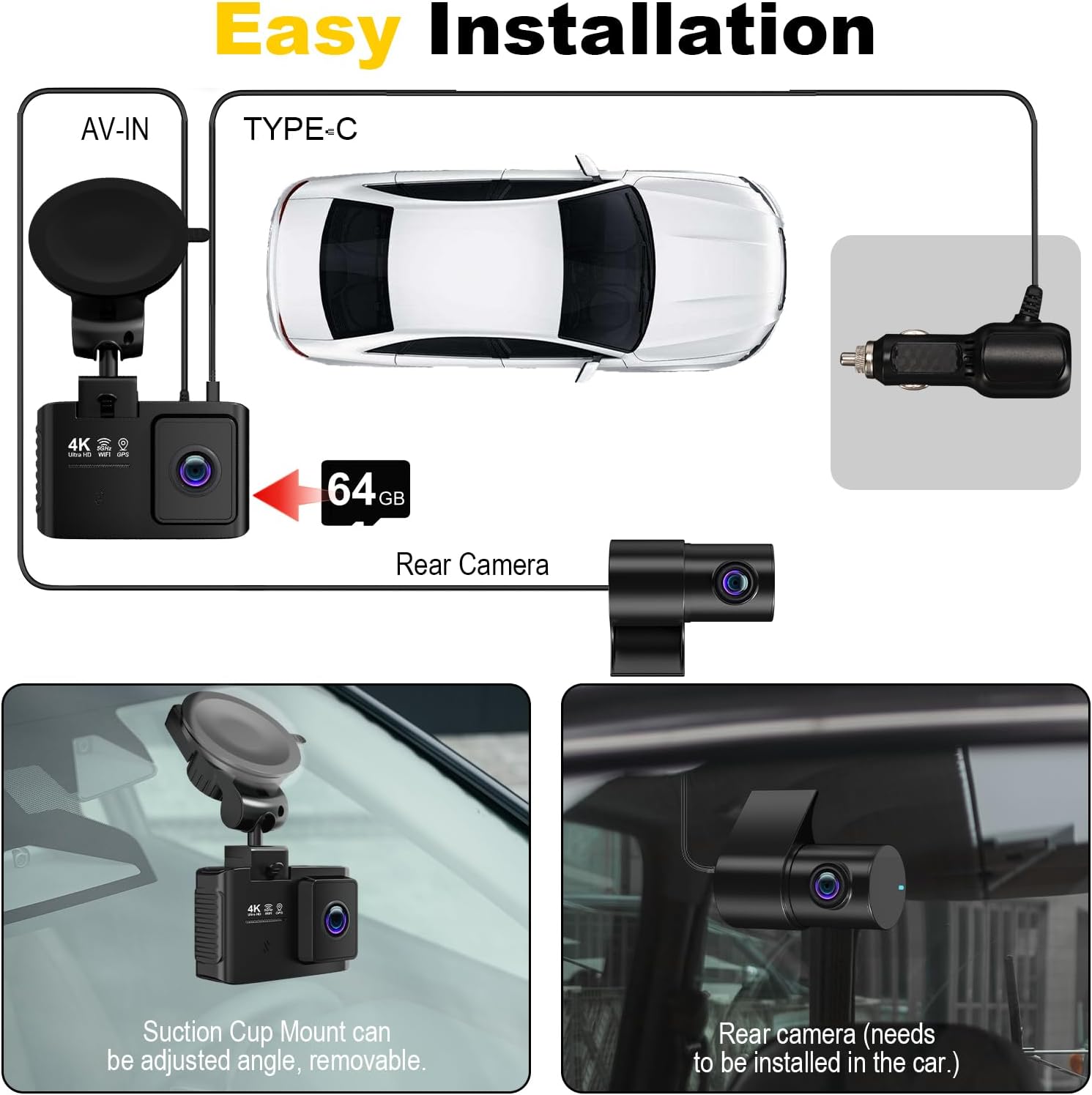 Thumbnail 6 de WANLIPO Dual-Channel Dash Cam 4K