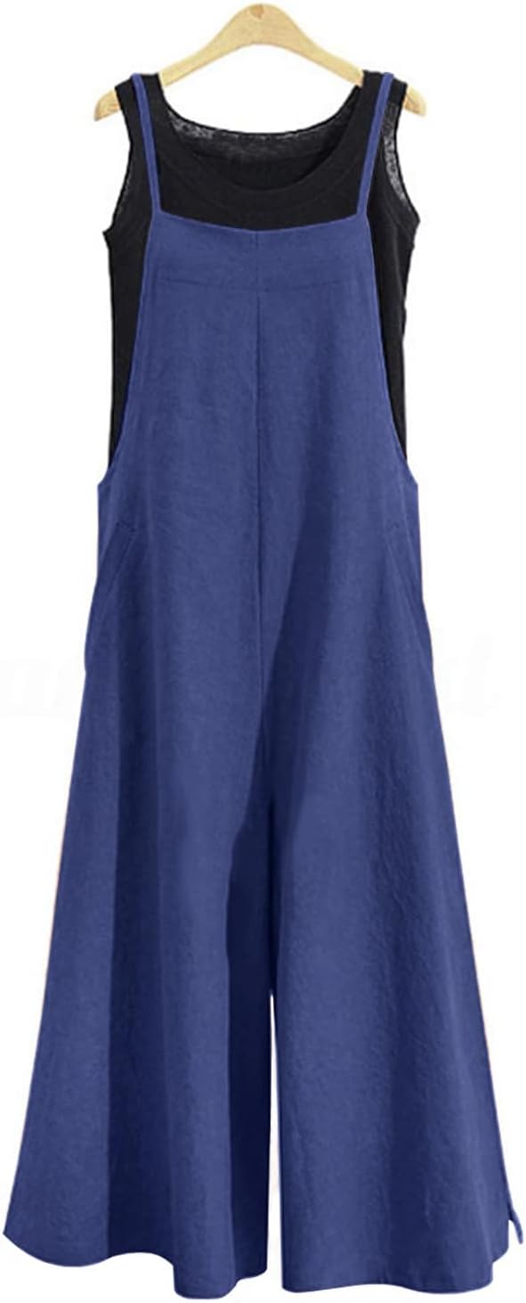 Detalle 2 de YESNO Women’s Casual Loose Long Bib Pants Wide-Leg Jumpsuit Rompers Overalls with Pockets (PZZTYP2)