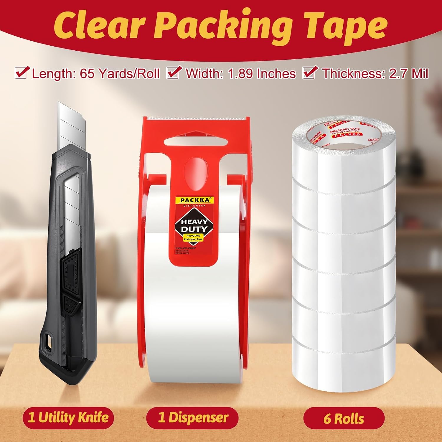 Detalle 2 de PACKKA Packing Tape, 18 Rolls