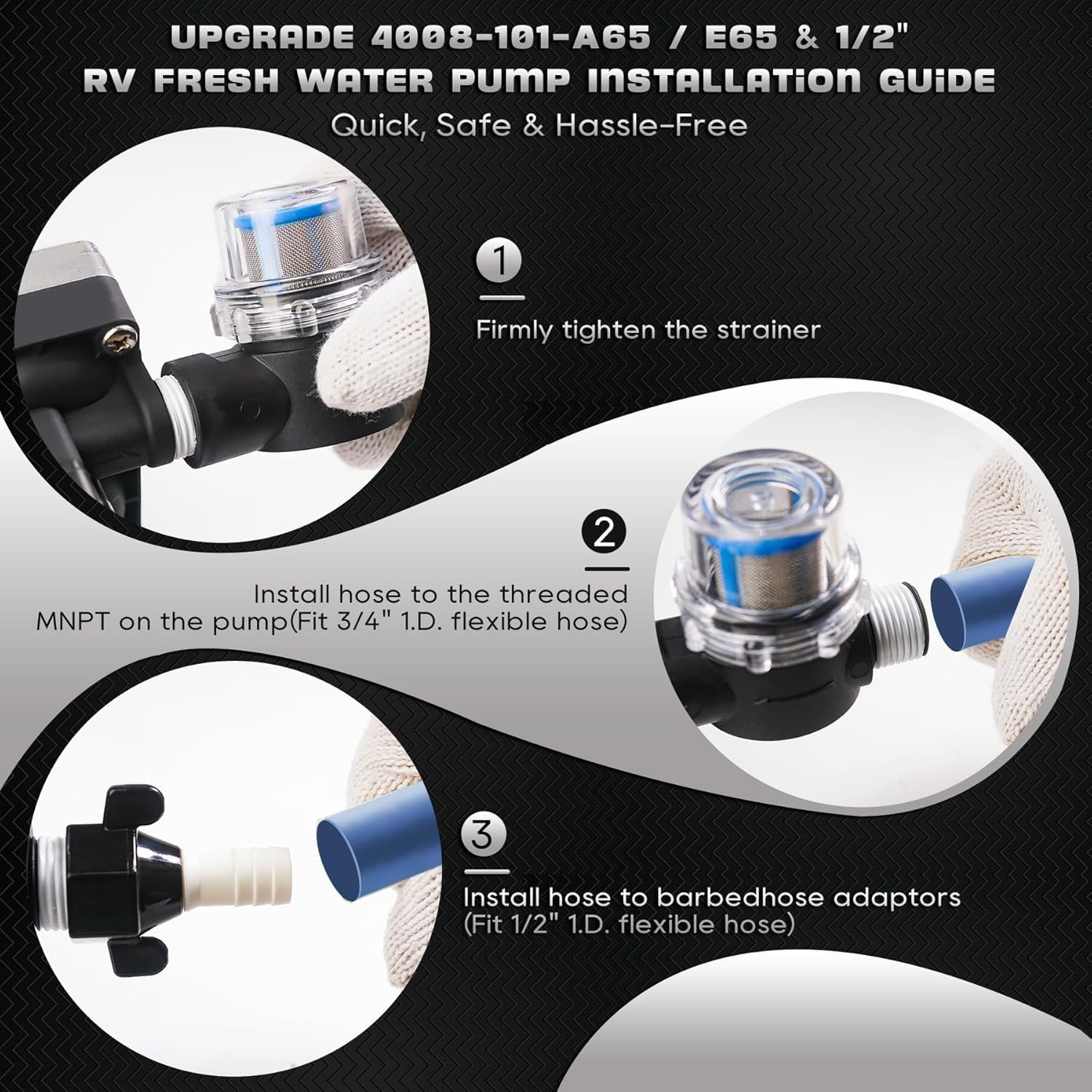 Thumbnail 6 de chddorn 12V RV Water Pump 4008-101-A65/E65 (3.0 GPM, 55 PSI) with Self-Priming, Quiet Diaphragm Design