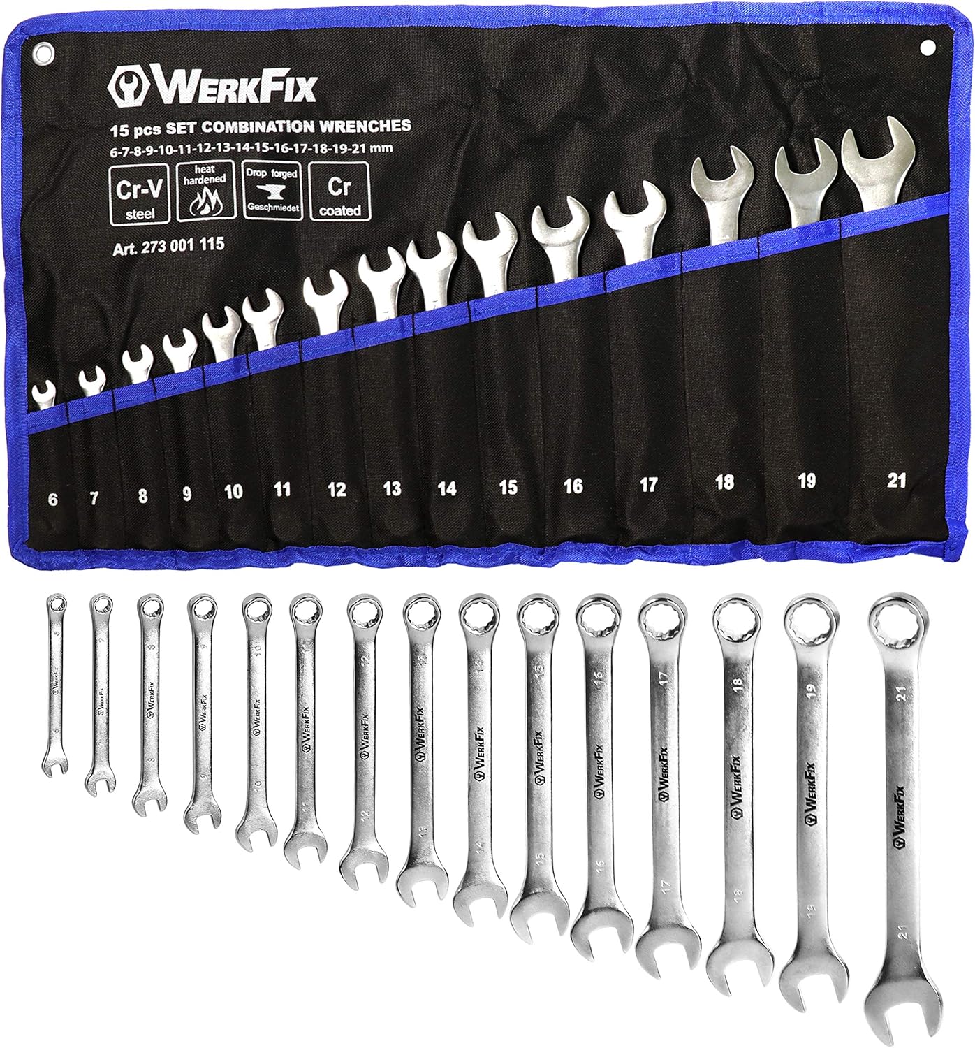 Thumbnail 4 de S&R WERKFIX set 15 chiavi inglesi combinate 6-21 mm (a forchetta fissa e ad anello)