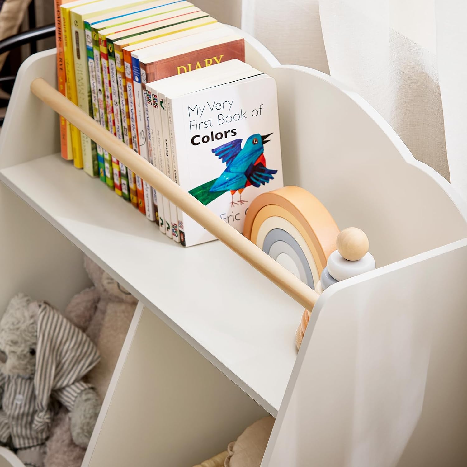 Thumbnail 3 de SoBuy Bibliothèque Enfant en forme de nuage KMB100-W (5 compartiments ouverts) – 82 x 35 x 76 cm