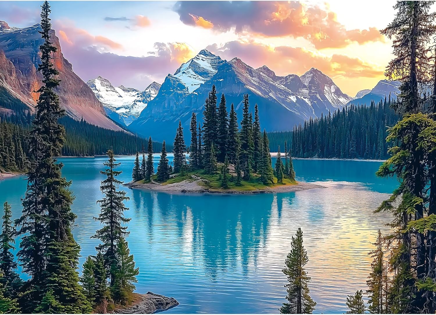 Blueforest Moraine Lake 1000-Piece Jigsaw Puzzle (Banff National Park) for Adults, 27.5x19.7 in