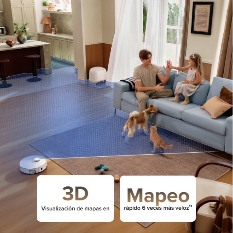 Thumbnail 2 de Roborock Qrevo Curv 2 FlowX con autovaciado y control por voz: robot aspirador y fregasuelos con navegación por IA