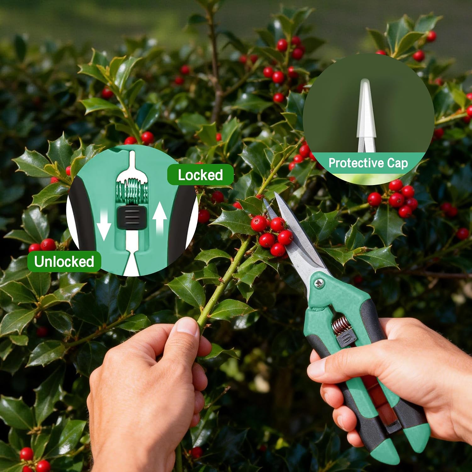 Detalle 2 de YAKUNCL Pruning Shears Set, 3-Piece