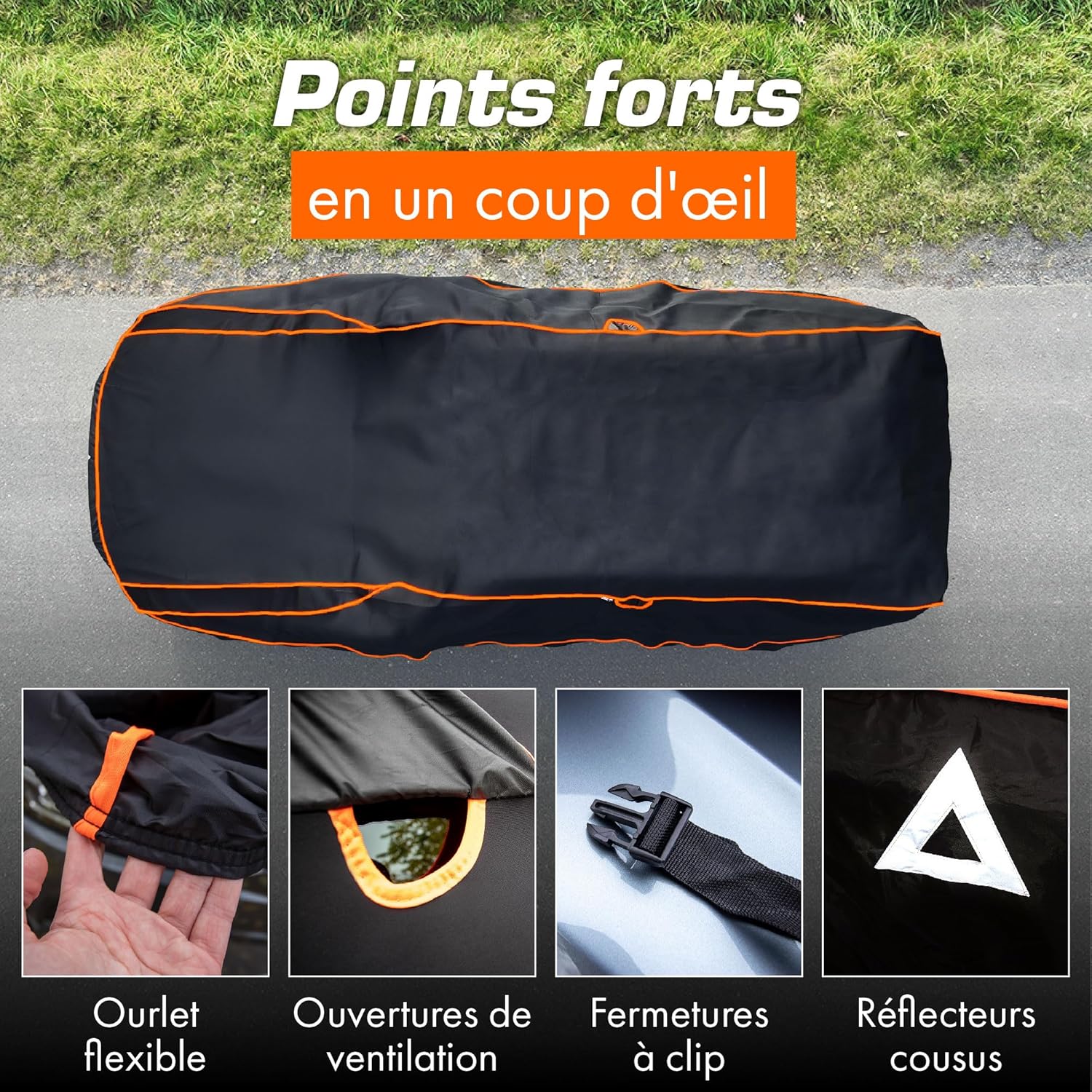 Thumbnail 4 de Upgrade4cars Bâche de protection voiture extérieure anti-grêle, universelle M (432 × 165 × 119 cm)