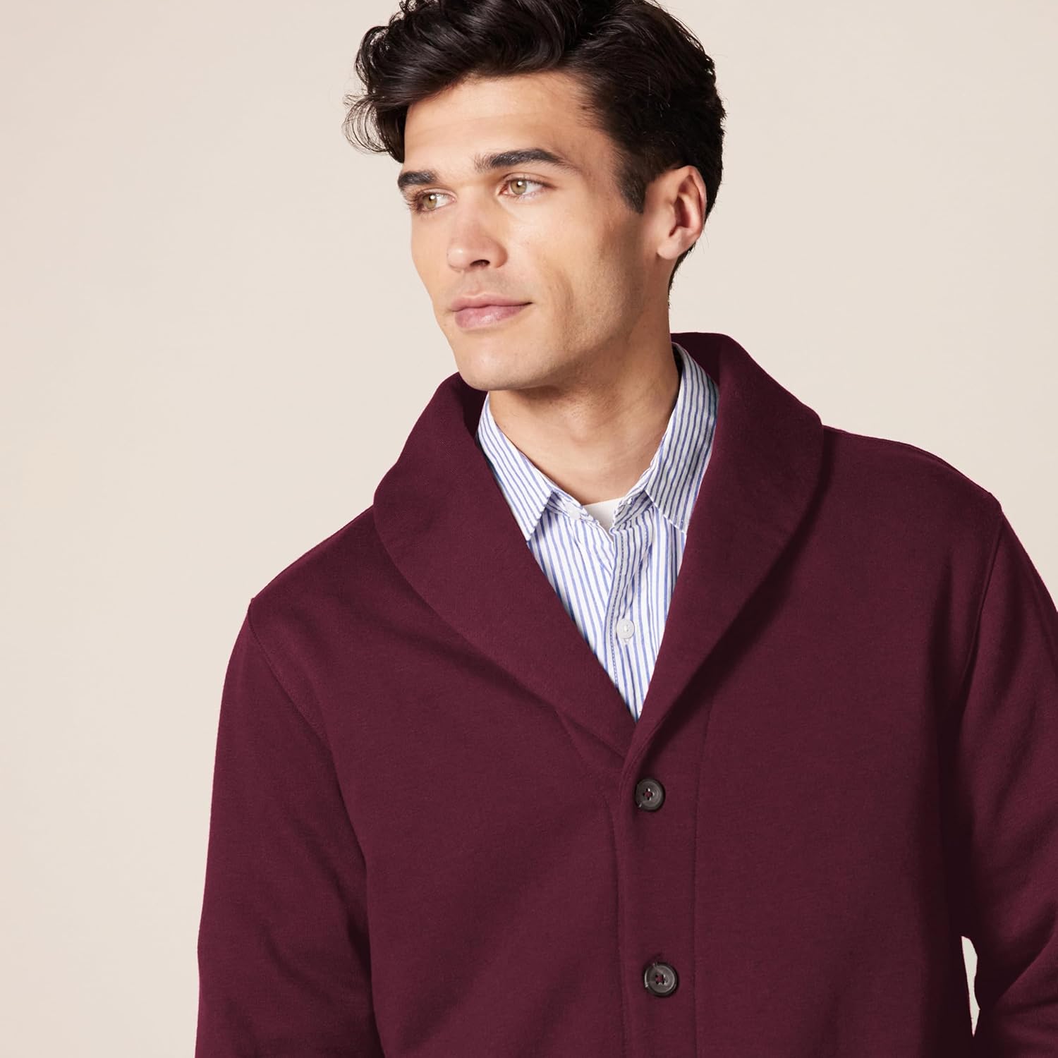 Thumbnail 3 de Amazon Essentials Herren Strickjacke aus Fleece mit langen Ärmeln und Schalkragen