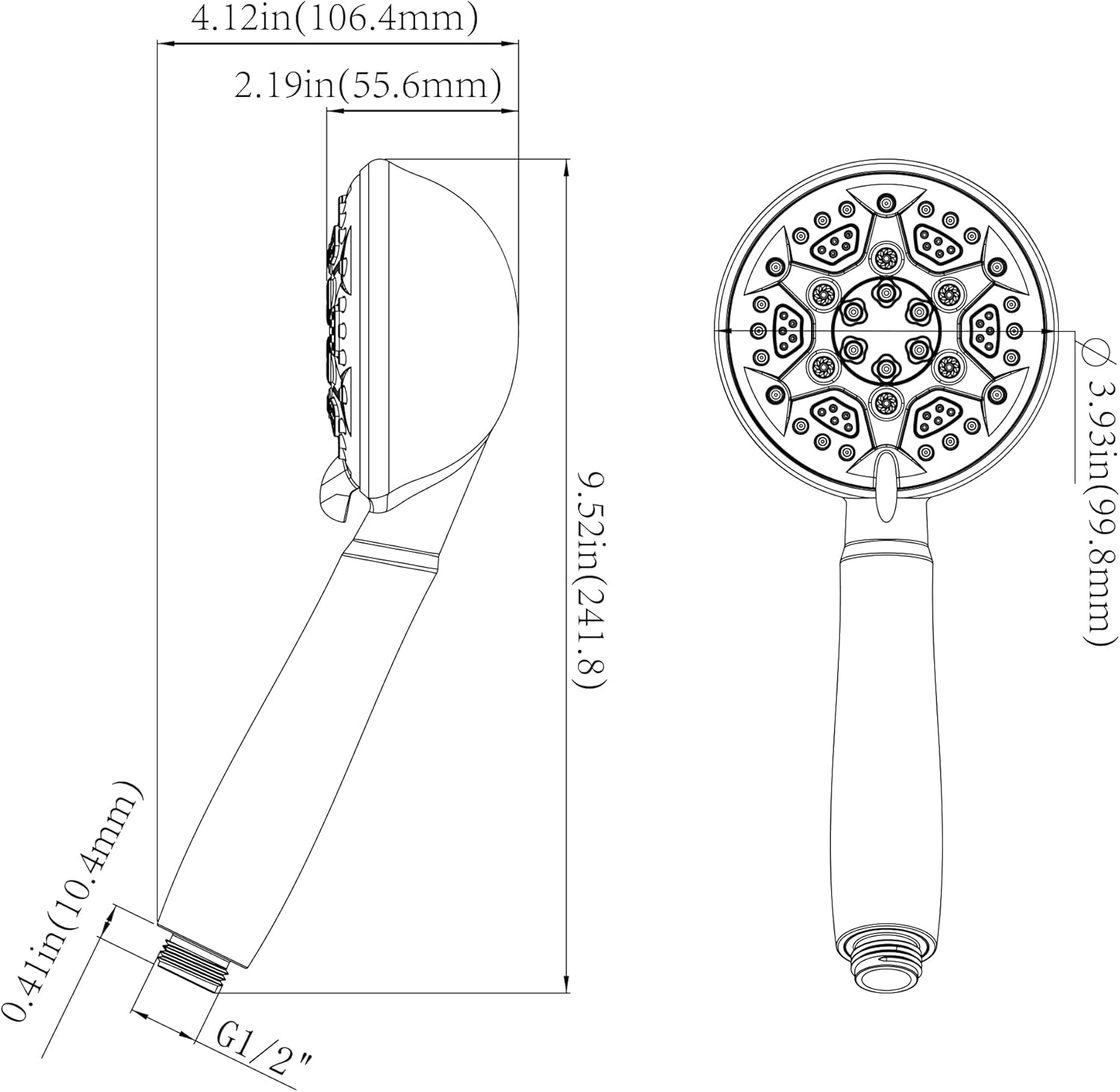 Thumbnail 1 de HNNHOME Pommeau de douche haute pression 6 modes – Grand tête 10 cm, installation universelle, rose