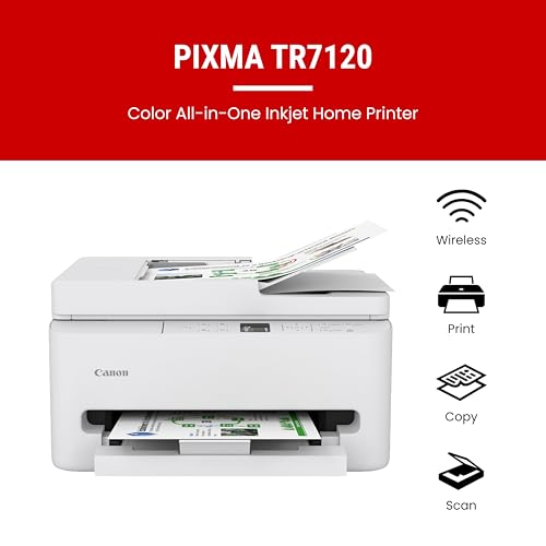 Detalle de Canon PIXMA TR7120 Wireless Color Inkjet Printer: Compact All-in-One for Home Use