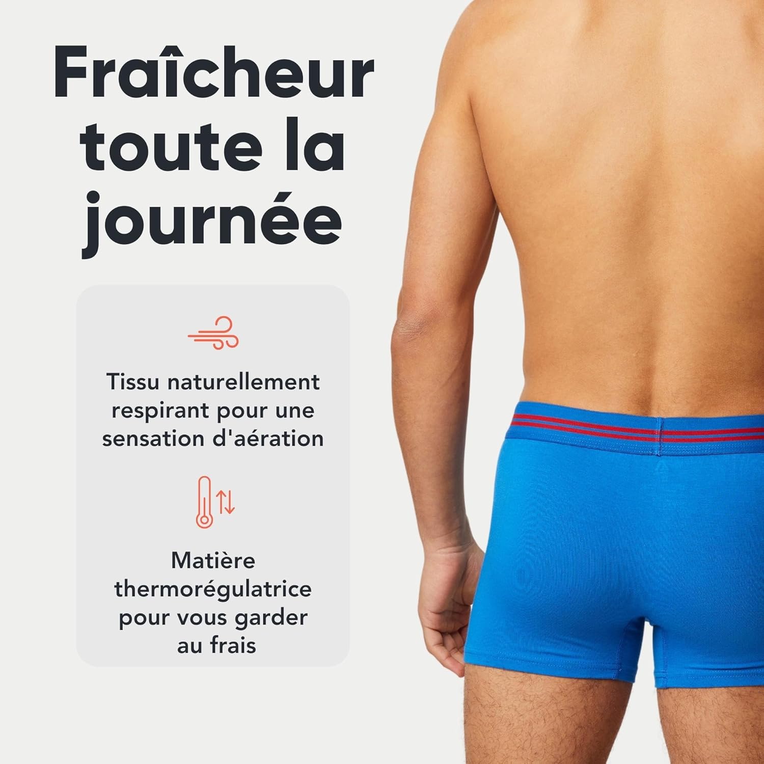 Detalle de FM London – Lot de 5 Boxers très Doux en Bambou, sans étiquette, coupe élastique, pour Homme