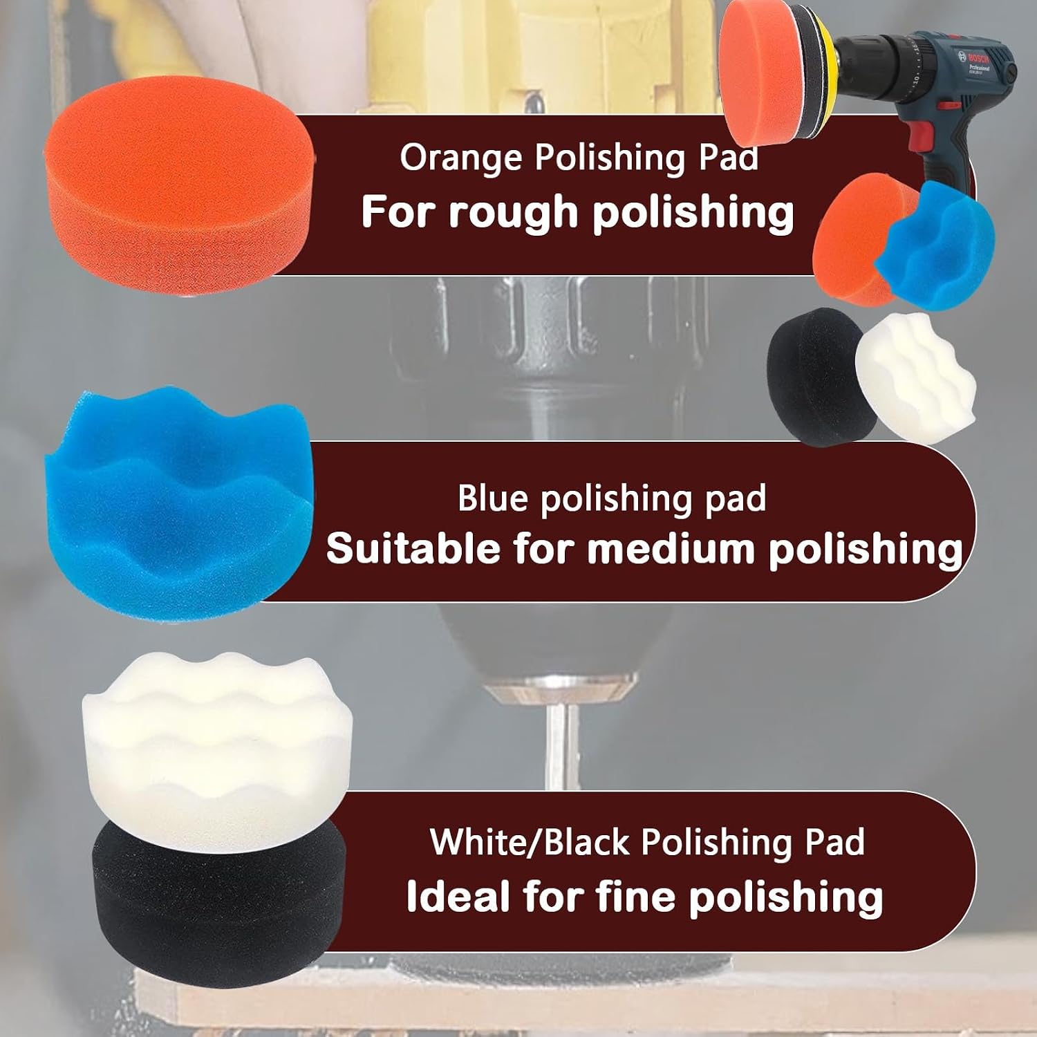 Thumbnail 3 de YnewL Polieraufsatz 12V, 75 mm Schleifpapier