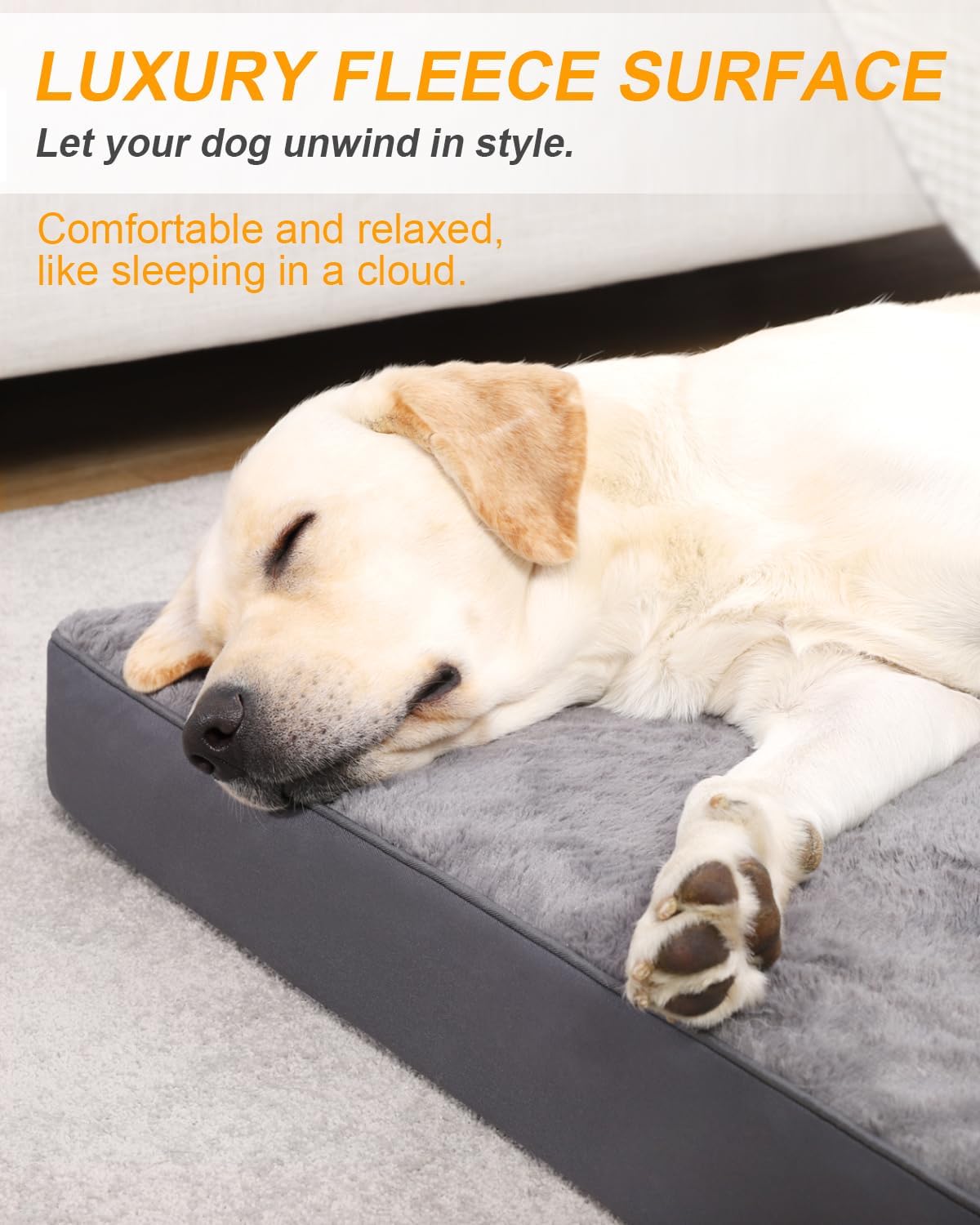 Thumbnail 2 de KSIIA Large Orthopedic Dog Bed with Waterproof Removable Cover (91x68cm)