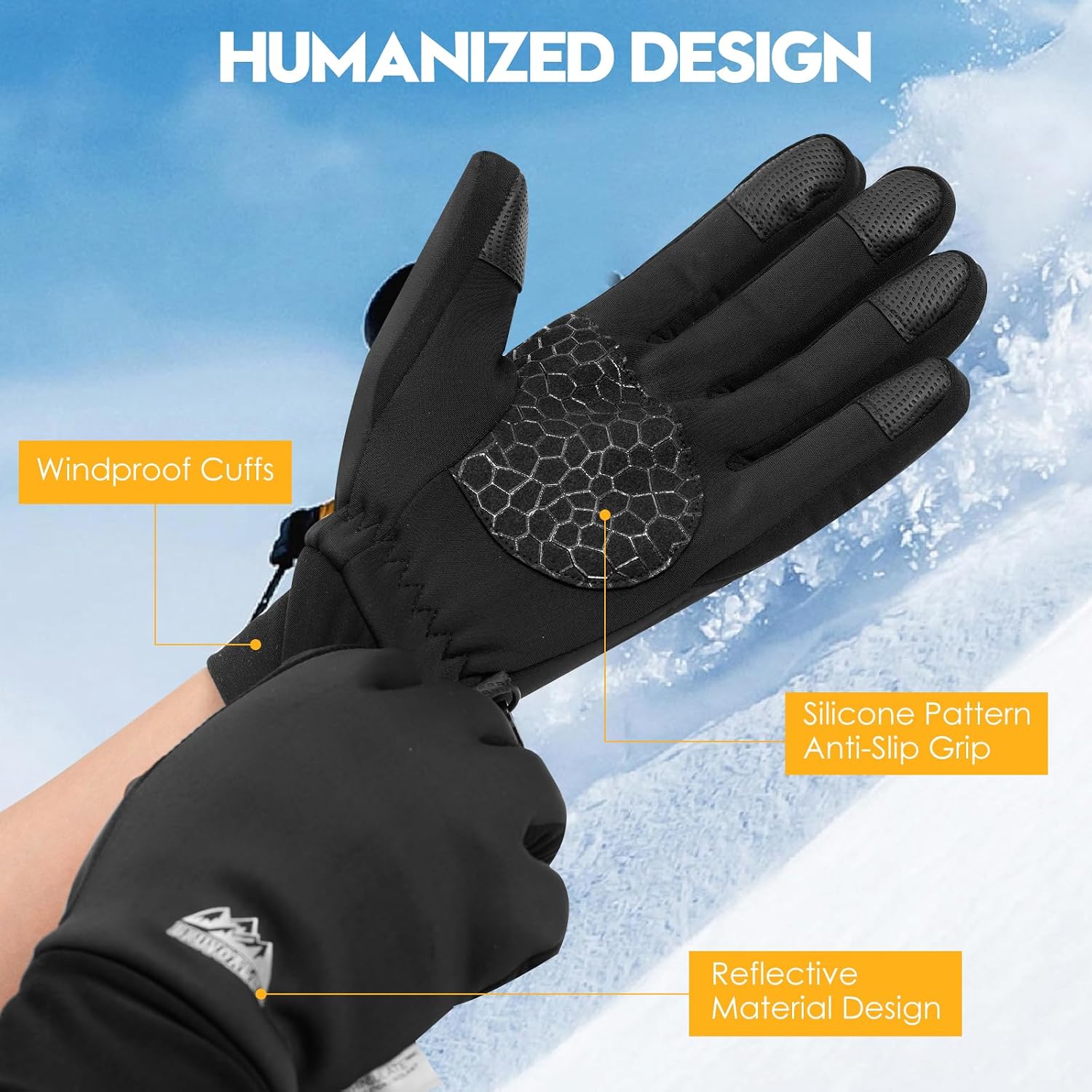 Detalle de Bruvoalon Winter Gloves for Women & Men 3M Thermal Insulation 👌
