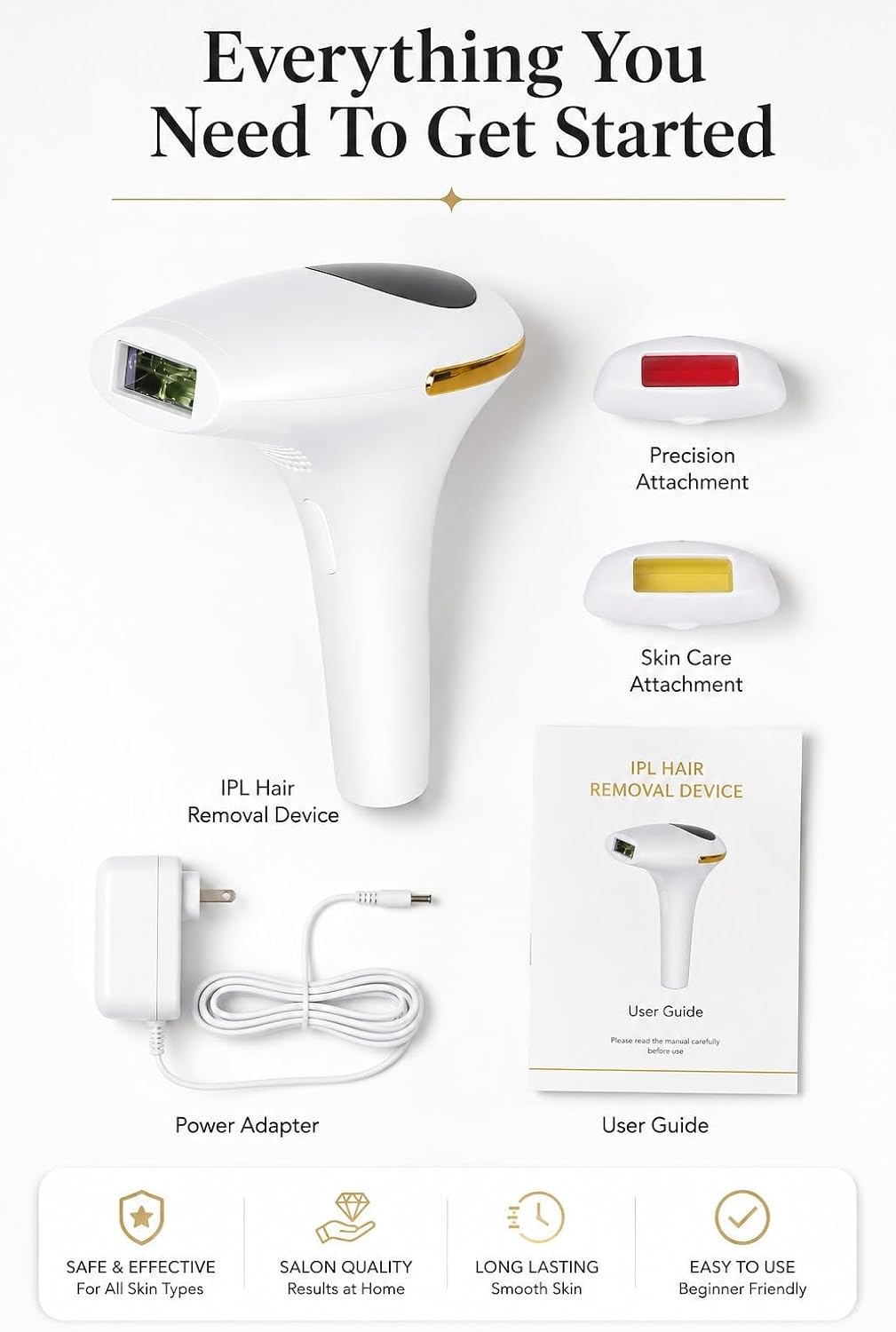 Thumbnail 4 de NEKTLE IPL Hair Removal Device for Women & Men – 999,999 Flashes, 5 Energy Levels, Auto & Manual Modes