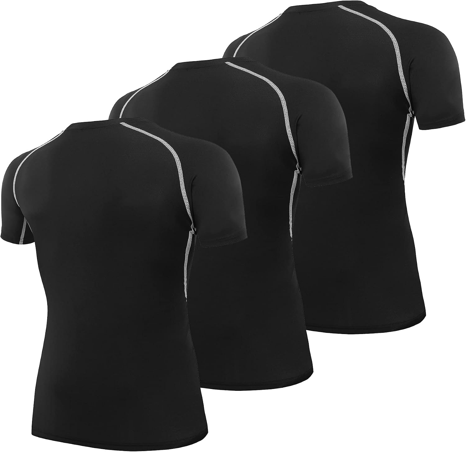 Detalle de AMZSPORT Haut de compression homme à manches courtes (couche de base) pour sport