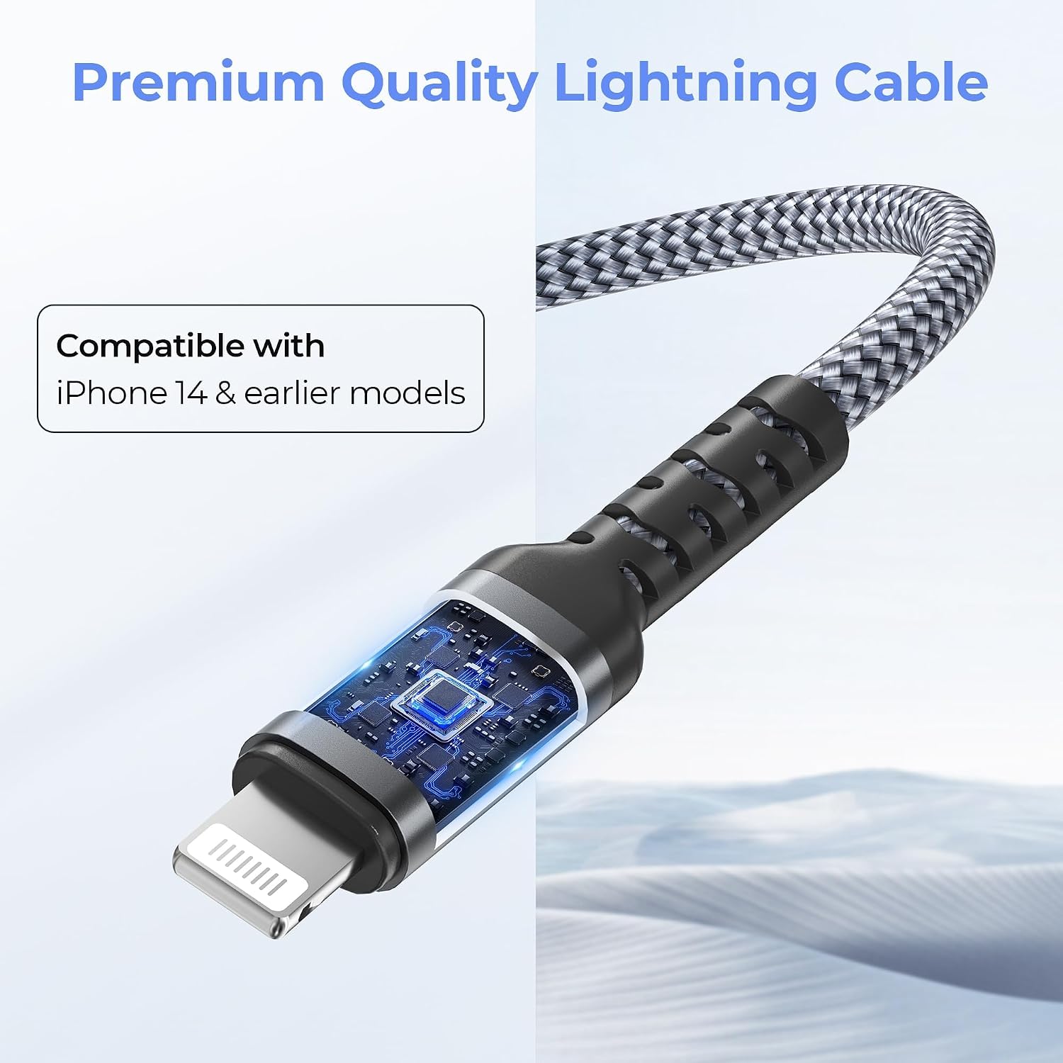 Detalle de Elebase USB-C to Lightning Car Charger Cable 1M with USB A Adapter for Apple Devices