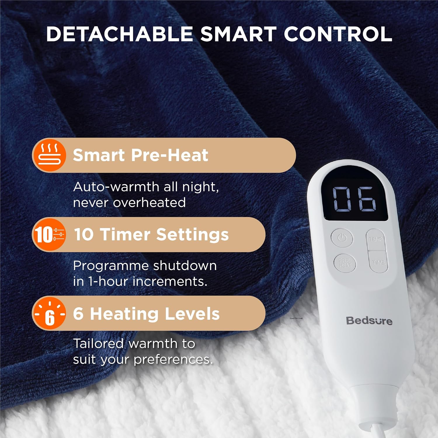 Thumbnail 2 de Bedsure Electric Blanket Heated Throw 130x160cm