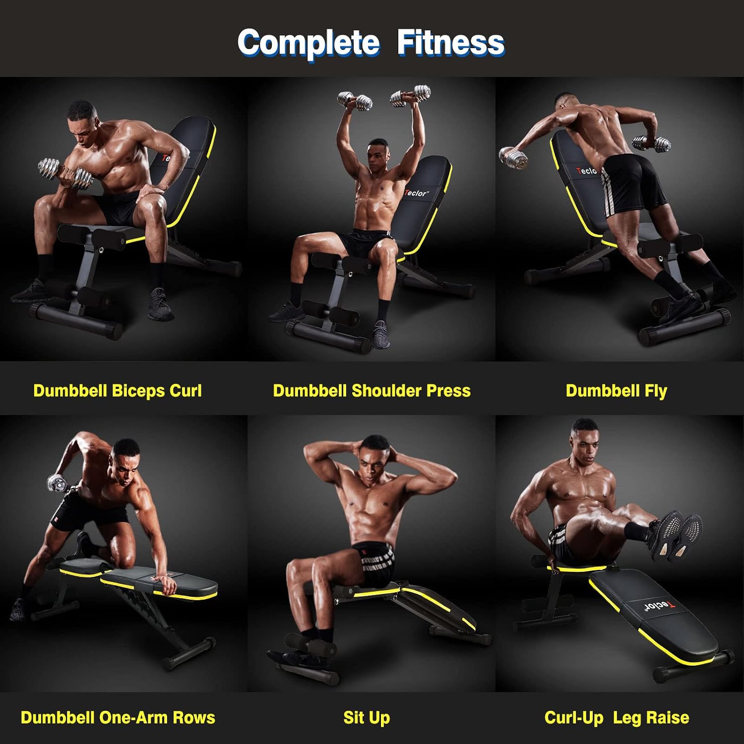 Thumbnail 5 de Teclor Adjustable Weight Bench, 10-Position Foldable Steel Frame