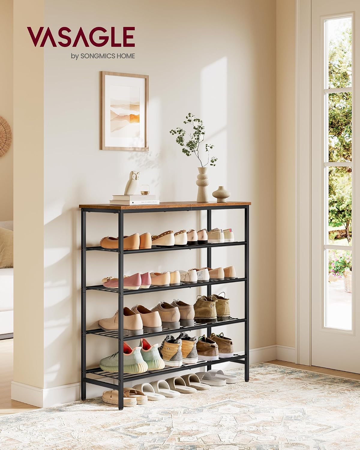 Detalle 2 de VASAGLE Shoe Rack, 5-Tier