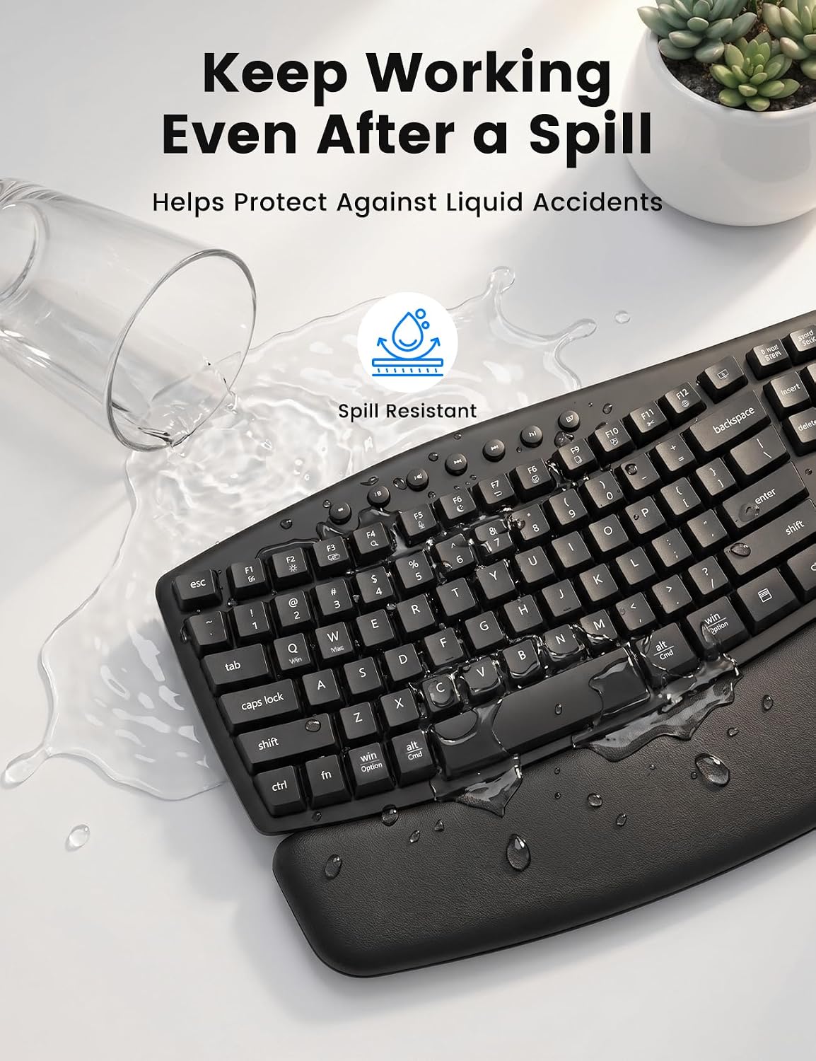 Thumbnail 6 de Sablute Ergonomic Wireless Keyboard and Mouse Combo 30dB ⌨