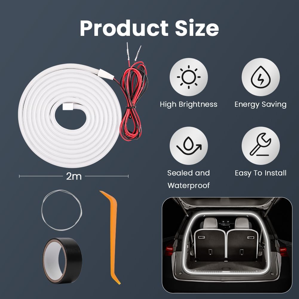 Thumbnail 1 de vsshe Auto Kofferraum Lichtstreifen mit automatischem Sensor (LED, 2 m) – Kofferraumbeleuchtung für innen