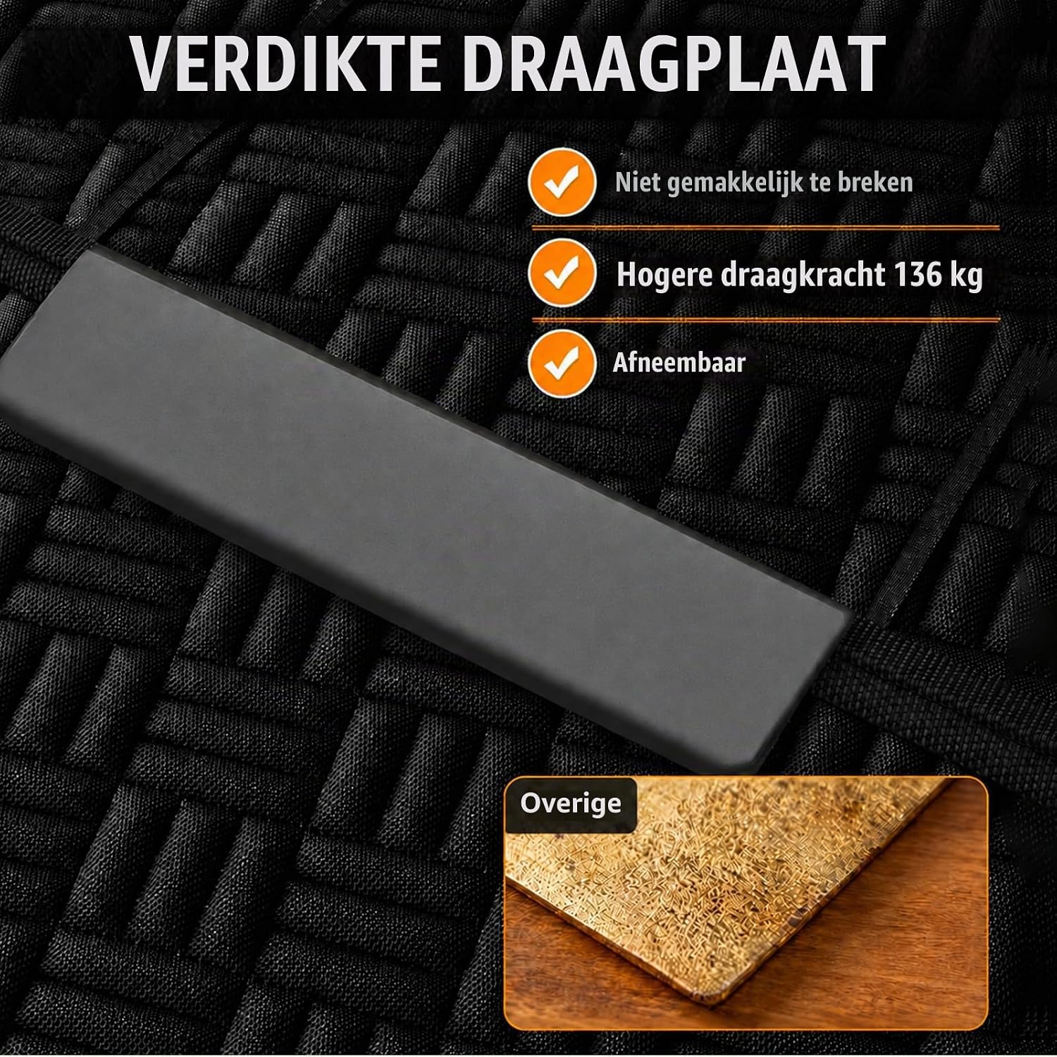 Detalle 1 de Eosarcu Dog Car Seat hondendeken voor achterbank, 129 x 60 cm, 600D