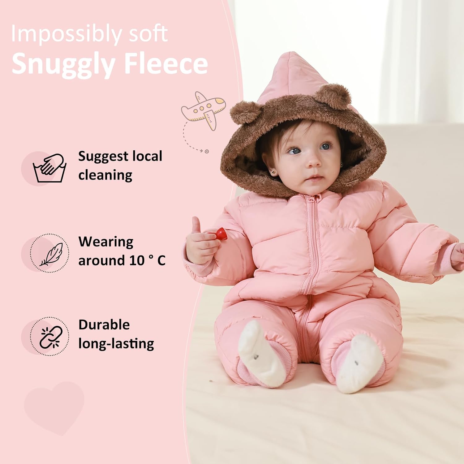 Detalle 2 de XIFAMNIY Baby Snowsuit Fleece-Lined