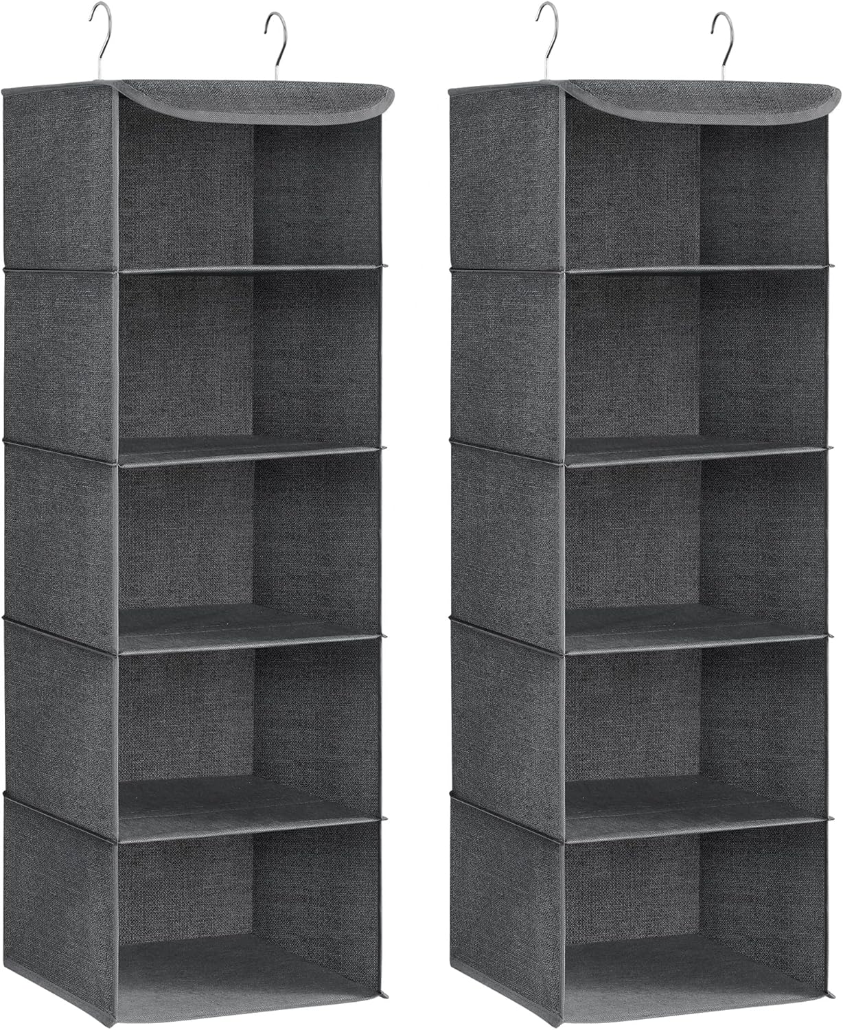 SONGMICS RCH005G02 Kleiderschrank-Hängesack (faltbar, 2 Stück) – platzsparende Hängeaufbewahrung mit Metallhaken