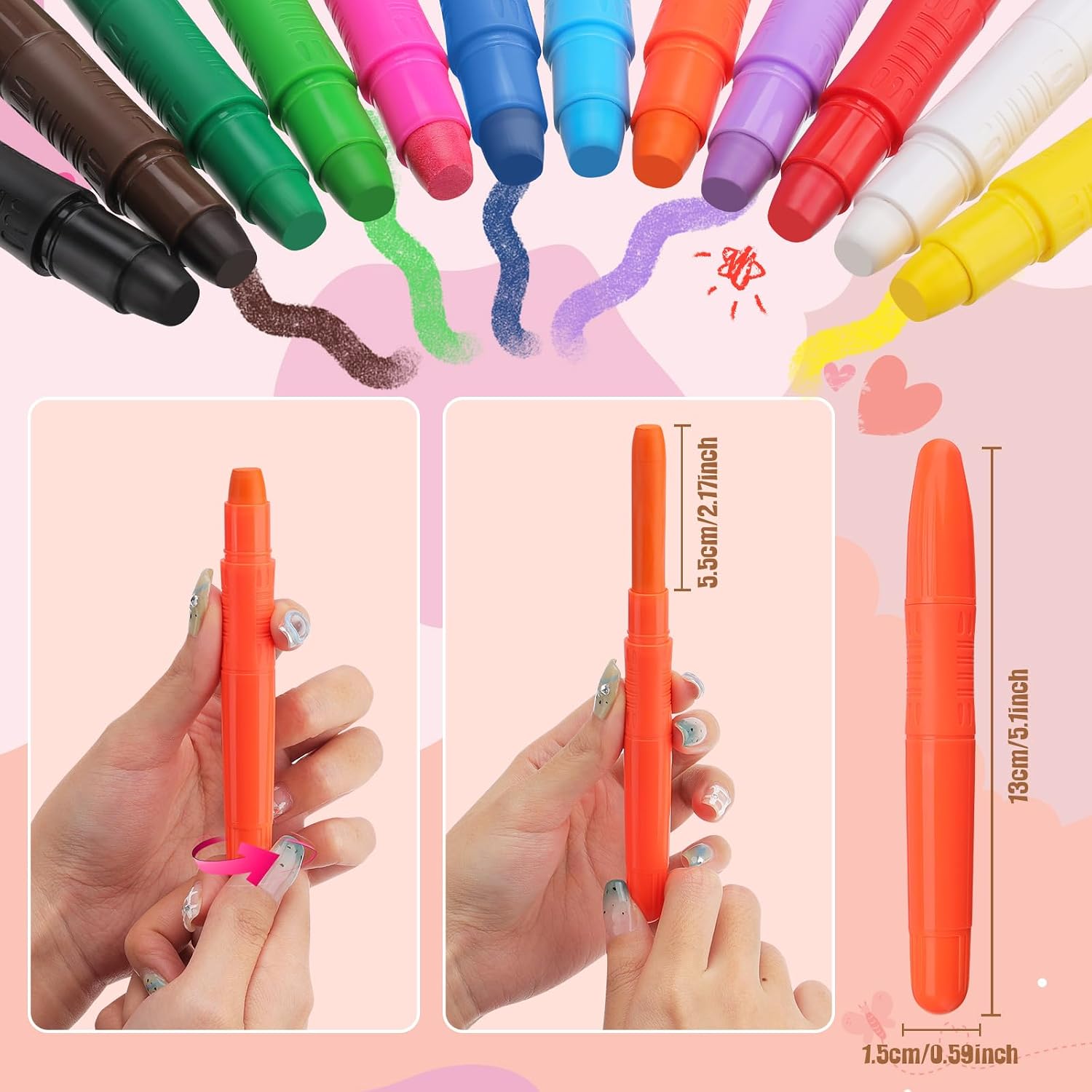 Detalle de Set Truccabimbi 12 Colori per Body Painting – Sicuro per pelli sensibili e gravidanza