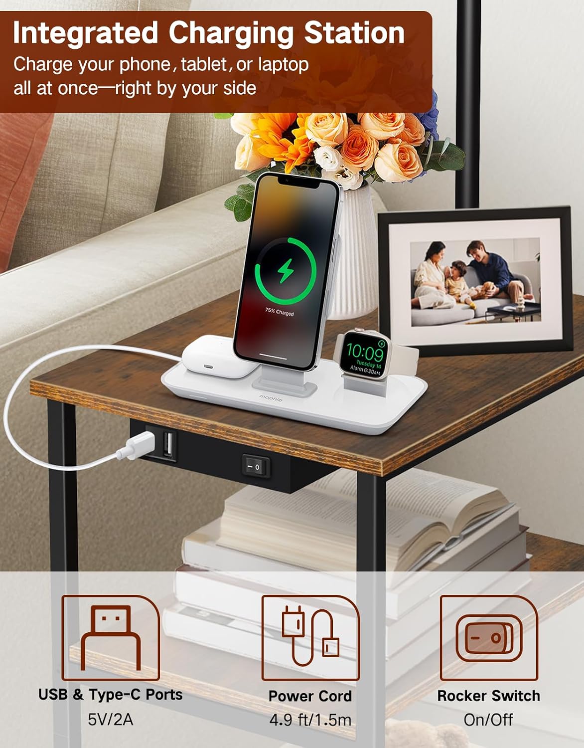 Detalle de OUTONLIFE Lampada da Terra con Tavolino 12W
