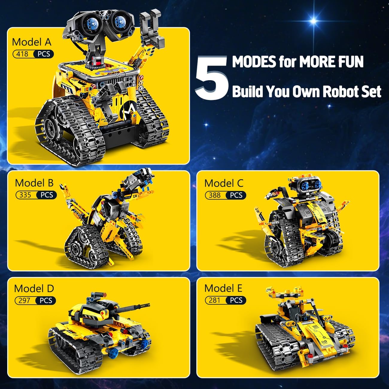 Thumbnail 4 de HiWEEGO Roboter Bausatz 5-in-1 520 Stück