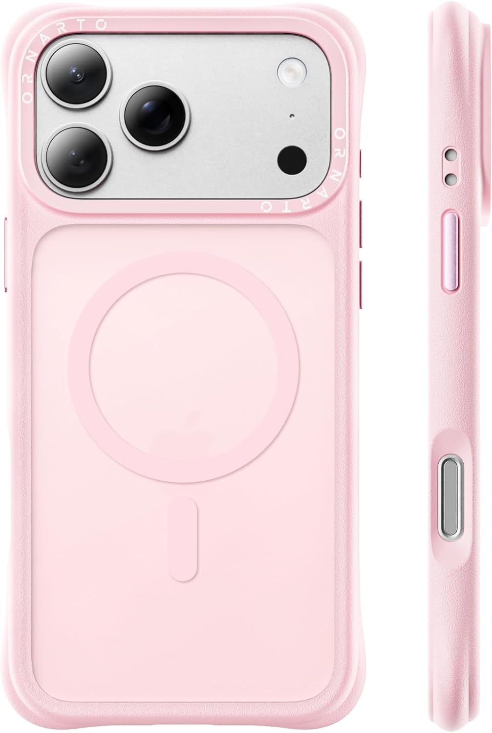Detalle de ORNARTO Magnetic Case for iPhone 17 Pro Max – 20FT Military-Grade Protection, MagSafe Compatible, Chalk Pink