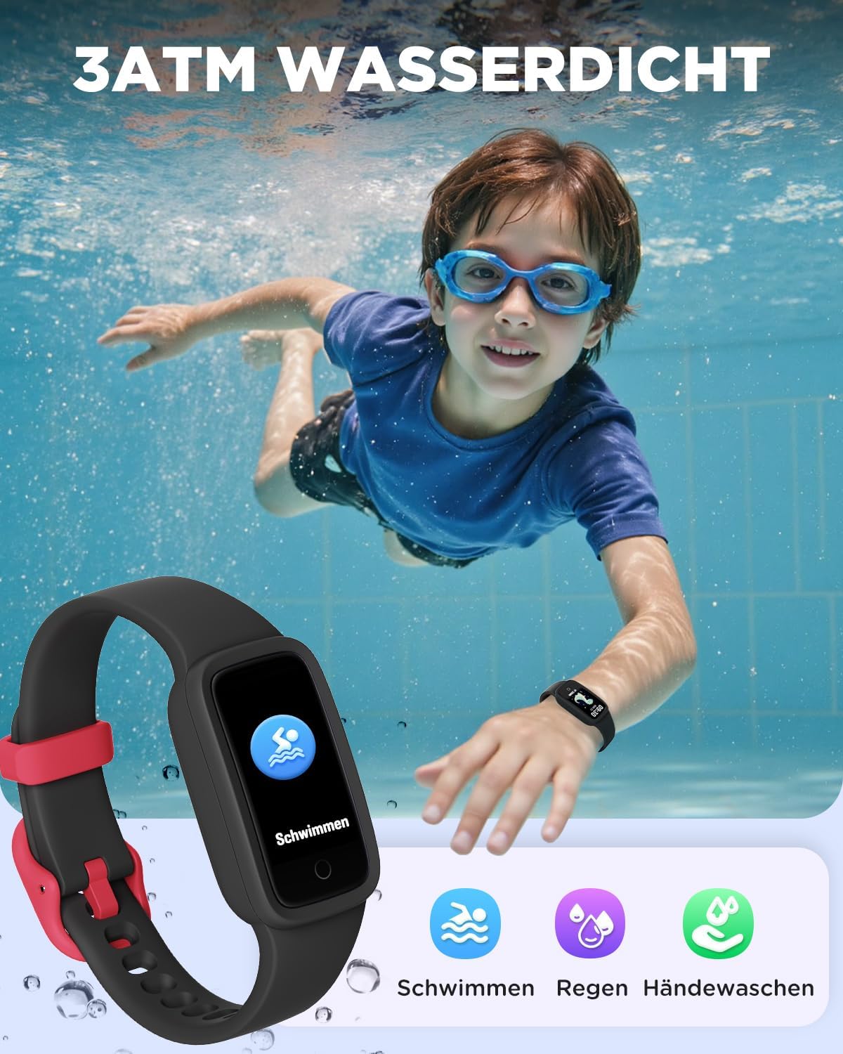 Thumbnail 6 de BIGGERFIVE Vigor 3 Kinder Fitness Armband Uhr – AMOLED-Display, 3ATM, Schlaf- und Pulstracking