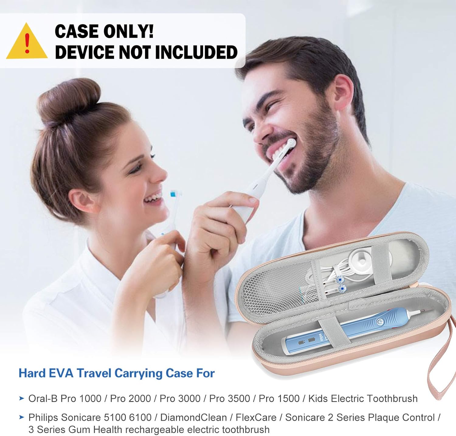 Detalle de ProCase elektrischer Zahnbürsten-Travel-Case Etui für Oral-B & Philips Sonicare (Roségold)