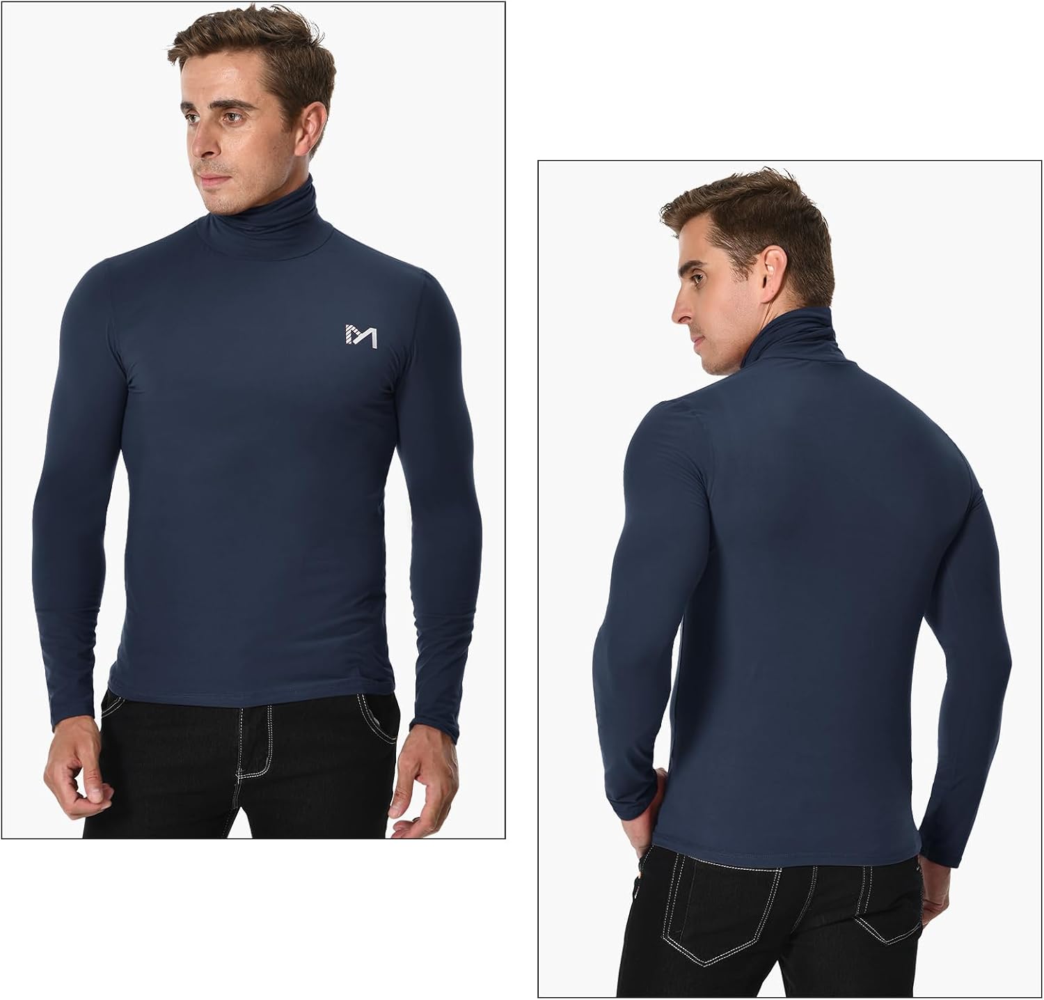 Detalle de MEETYOO Maglia Termica Uomo: maglia a manica lunga compression per corsa, ciclismo e sport