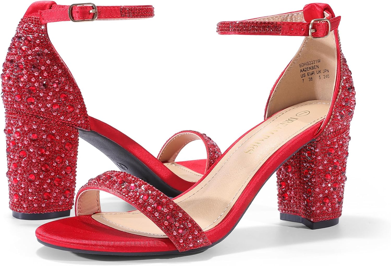 Thumbnail 6 de DREAM PAIRS 59938 Women's Block Heel Sandals with Rhinestone Detail