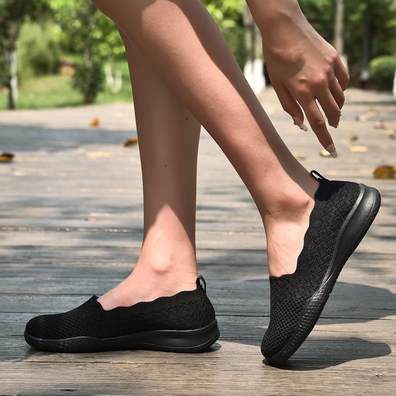 Thumbnail 1 de Puxowe Women's Walking Shoes: Lightweight Knit Slip-On Mesh Trainers