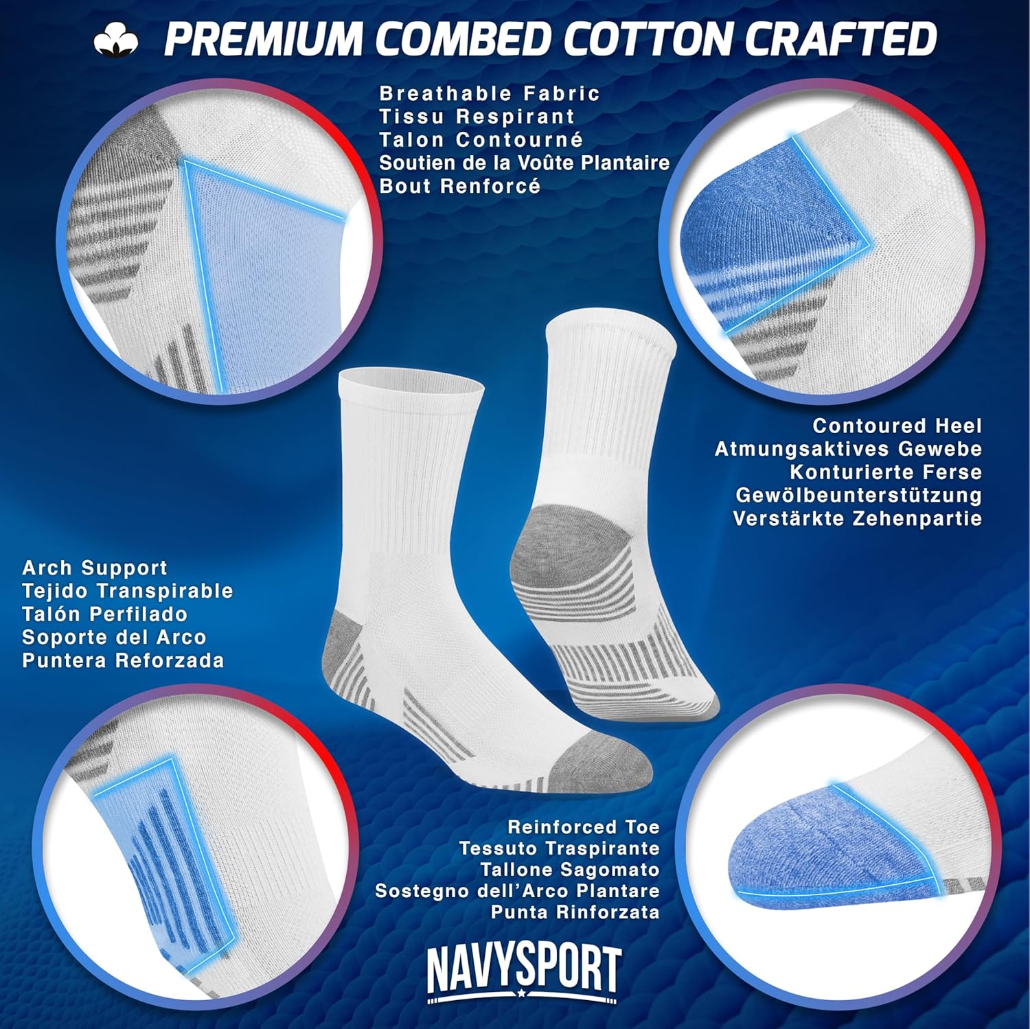 Thumbnail 2 de NAVYSPORT Chaussettes de sport lot de 6