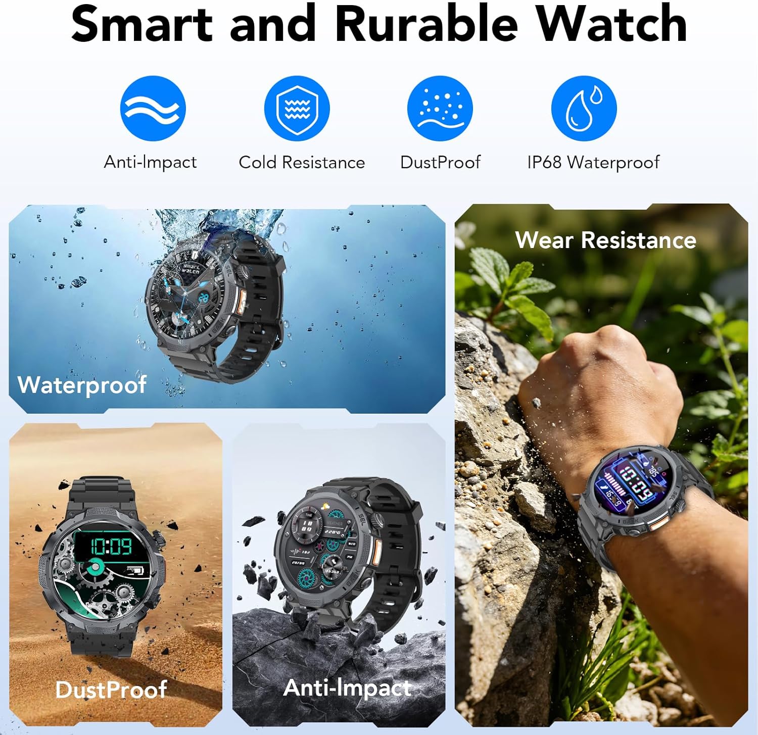 Thumbnail 3 de TIMU Smartwatch da Uomo con schermo AMOLED 1,53”, IP68 e chiamate Bluetooth