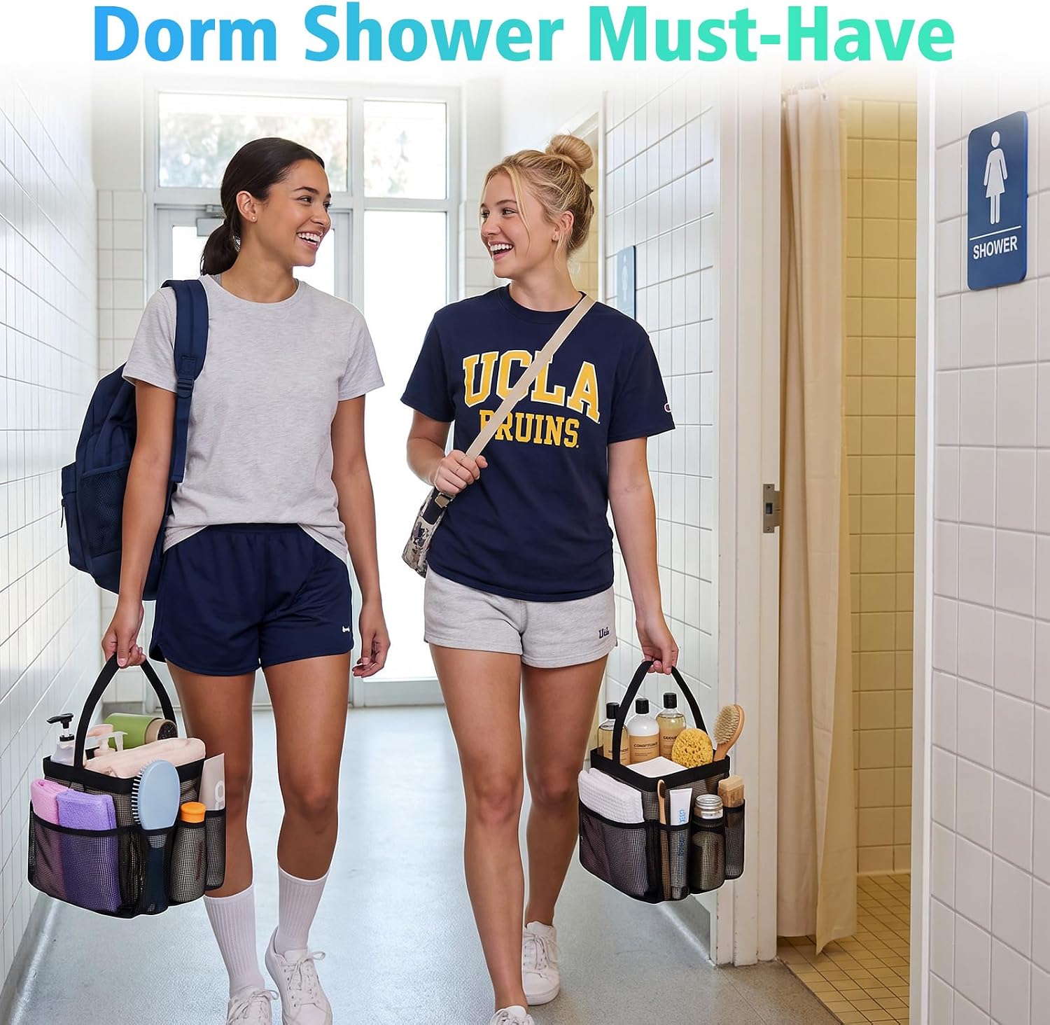 Detalle de EUDELE Mesh Shower Caddy Portable for College Dorm Essentials