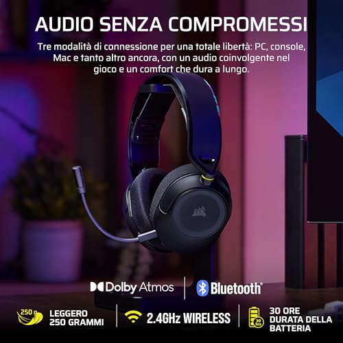 Detalle de Corsair HS35 v3 Cuffie Gaming Wireless with Microfono – Nero