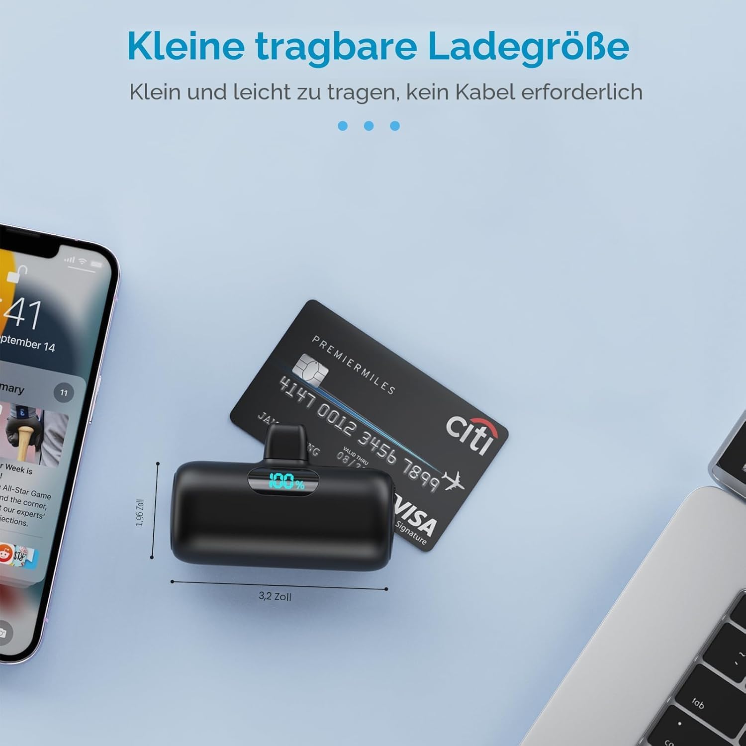 Detalle 2 de 5000mAh Mini Power Bank for iPhone with 15W PD Fast Charging