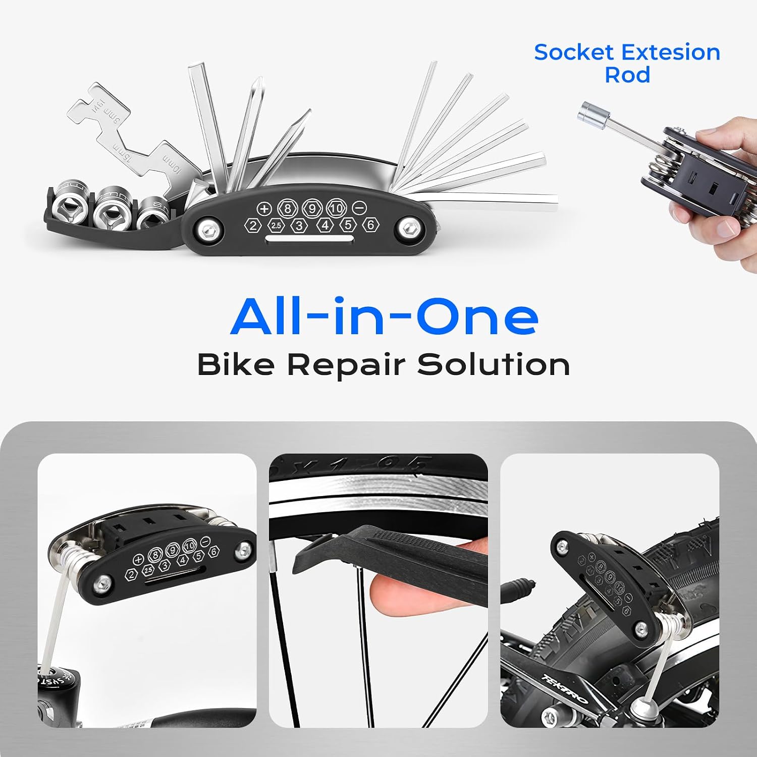 Thumbnail 2 de All-in-One Bike Tool Kit & Puncture Repair Kit: A Practical Pocket Fix-It for Road, MTB & BMX