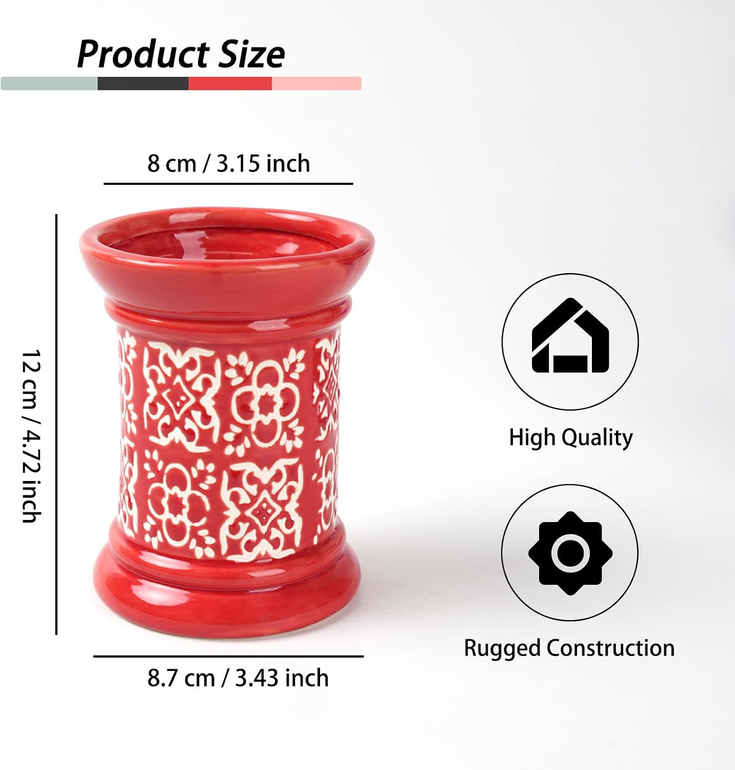 Detalle de Zaposcca Ceramic Pencil Holder, 8.7 × 8.7 × 12 cm