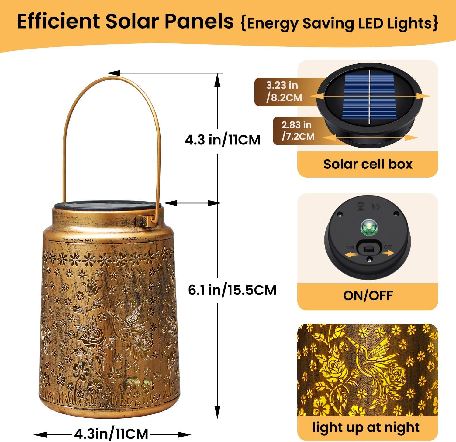 Thumbnail 4 de 2 Pack Solar Lanterns for Outside