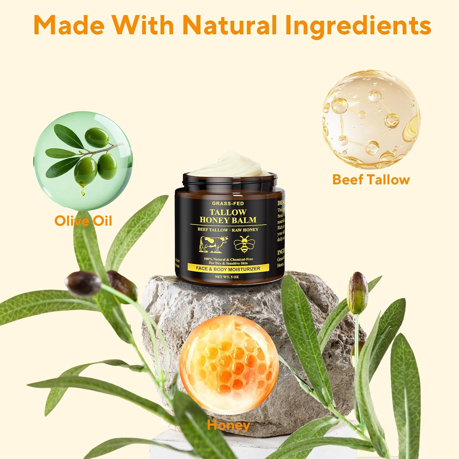 Detalle de Henjaca Beef Tallow Balm 5 oz